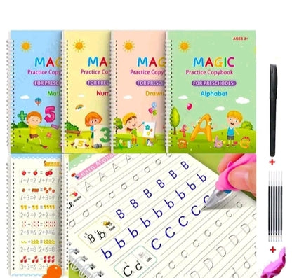 Magic Practice Copybook (4 BOOKS, 1 PEN,1 GRIP,10 REFILL) – 50% OFF Today!