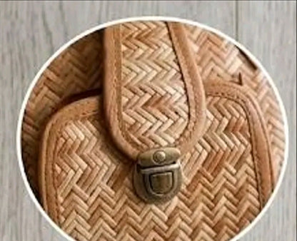 Stylish Jute Fabric Handbag with Leather Straps | Eco-Friendly and Trendy Crossbody Bag for Women