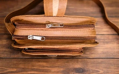 Women Round Woven Straw Sling Bag | Boho Crossbody Bag with Flap Lock | Tan Trim Casual & Beach Use